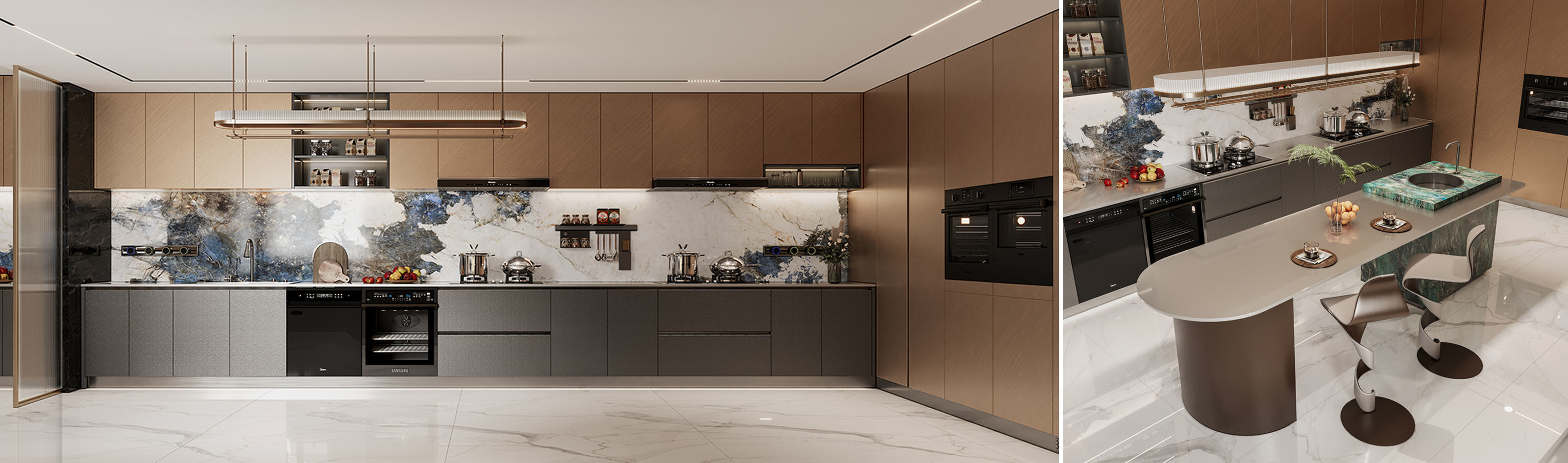 qualité Armoire de cuisine moderne usine