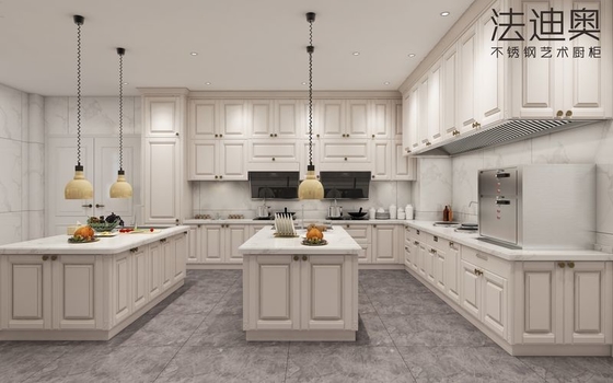 Design de luxe sur mesure élégante cuisine classique et moderne durable en acier inoxydable par Fadior