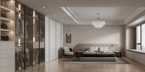 Armoire de chambre en acier élégant et élégant Armoire de chambre contemporaine OEM