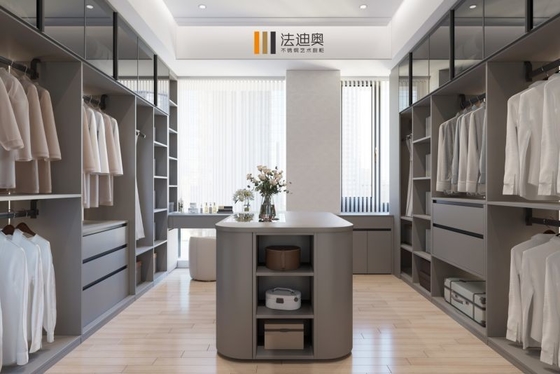Meridien grise pratique contemporaine Cheminement personnalisé dans le placard avec la vanité flottante