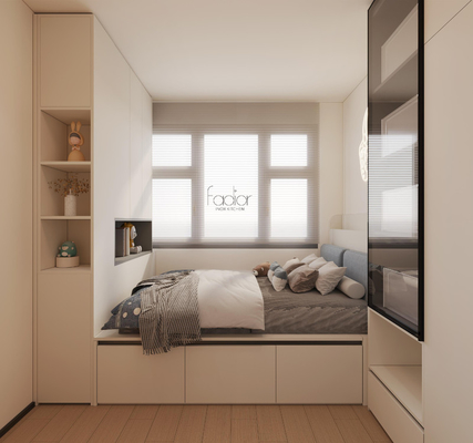 OEM Lit de rangement Tatami Beige avec bord incurvé Armoire d'angle en acier inoxydable