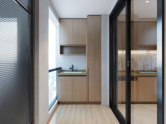 Elegant minimaliste balcon rangement placard en acier inoxydable pour les zones sujettes à l'humidité
