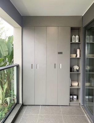 Unité de stockage de balcon gris étoilé, machine à laver et séchoir personnalisable
