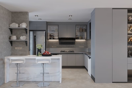 Armoire de cuisine élégante et fonctionnelle avec finition gris étoilé Fadior